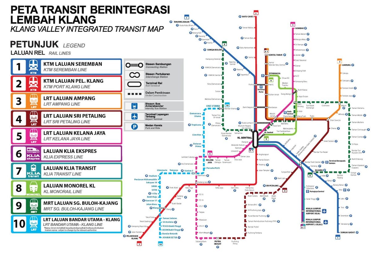 metro xəritəsi Kuala Lumpur