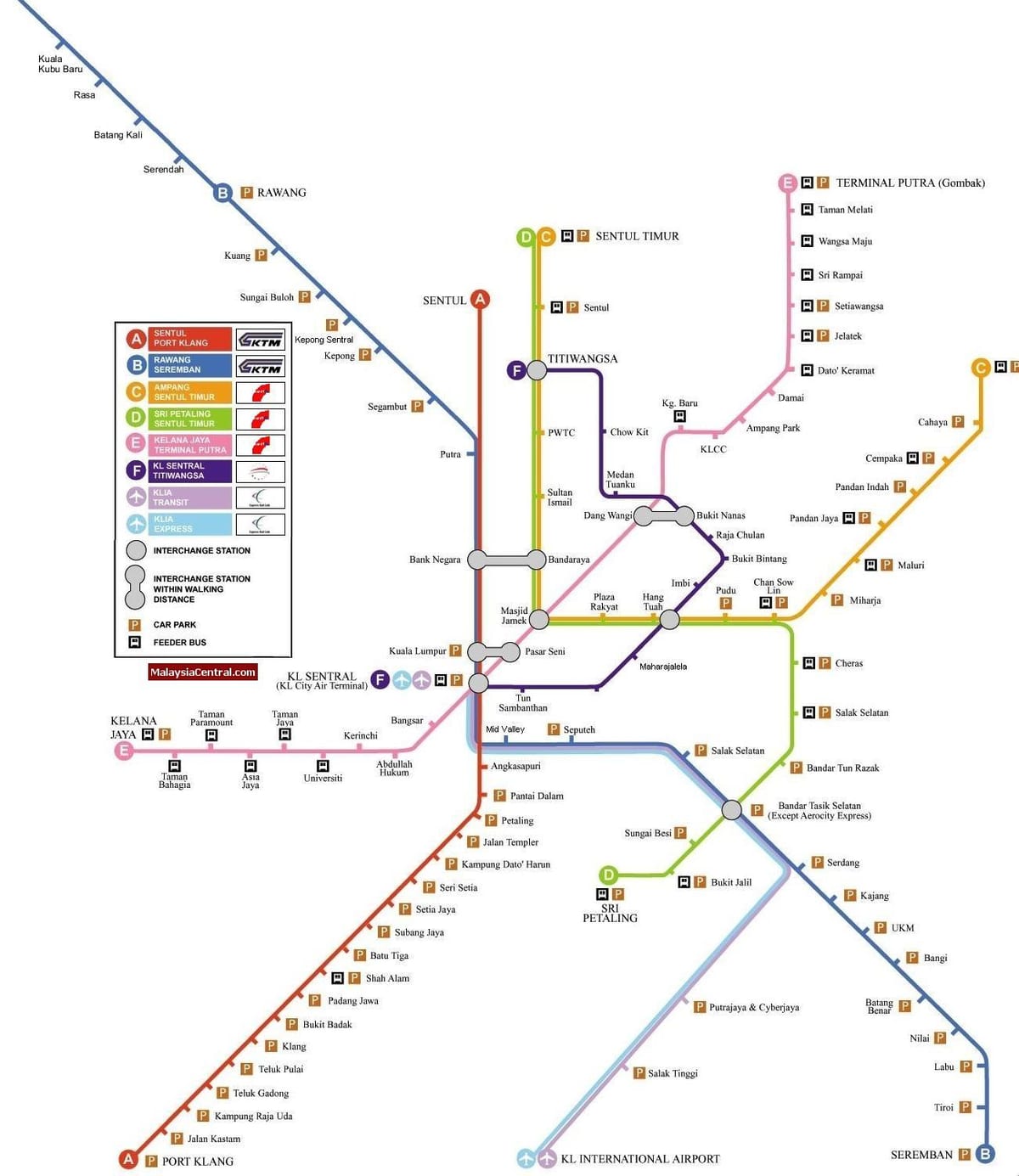 Kuala Lumpur легкорельсового xəritə