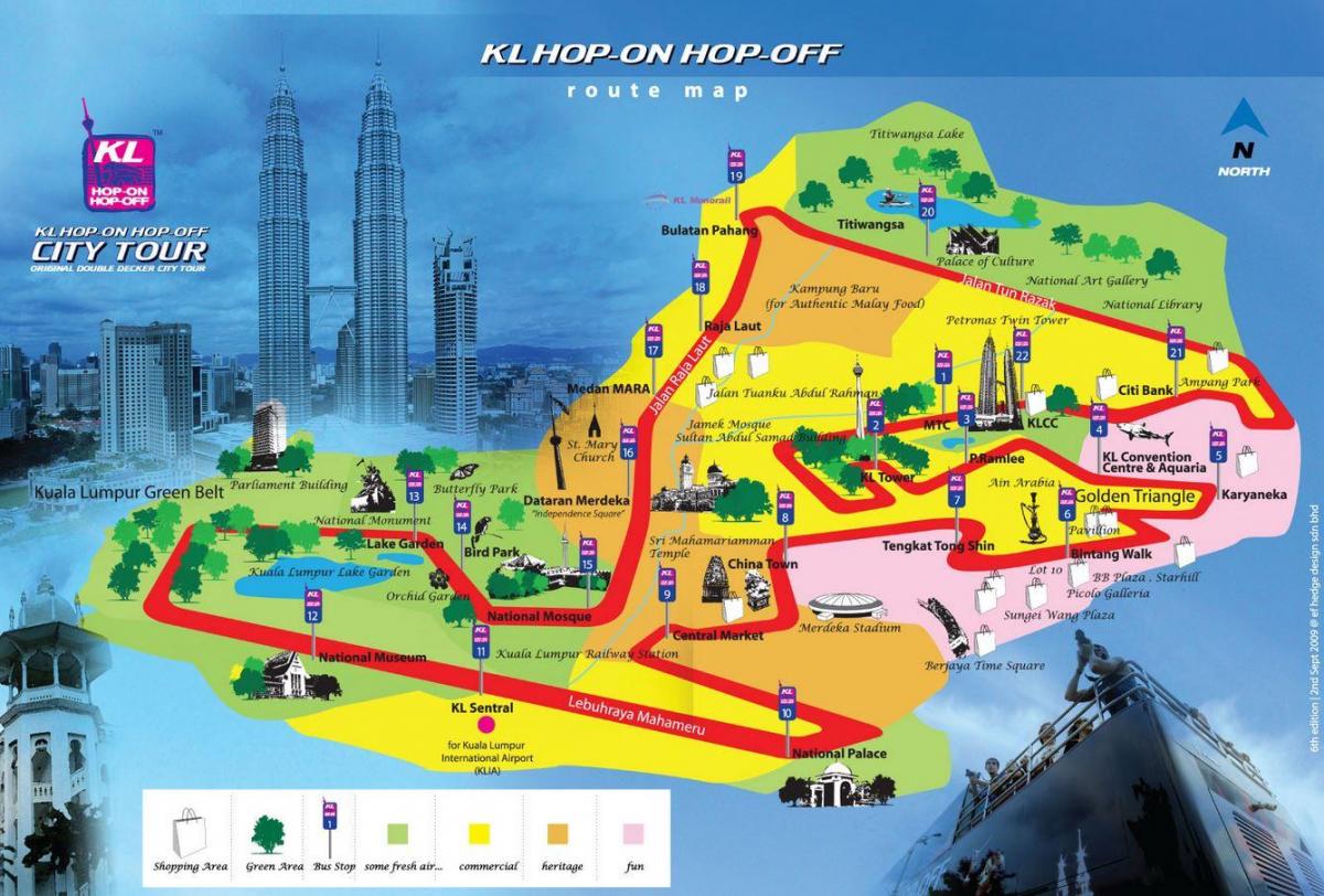 Kuala Lumpur-hop-hop-off marşrut xəritəsi