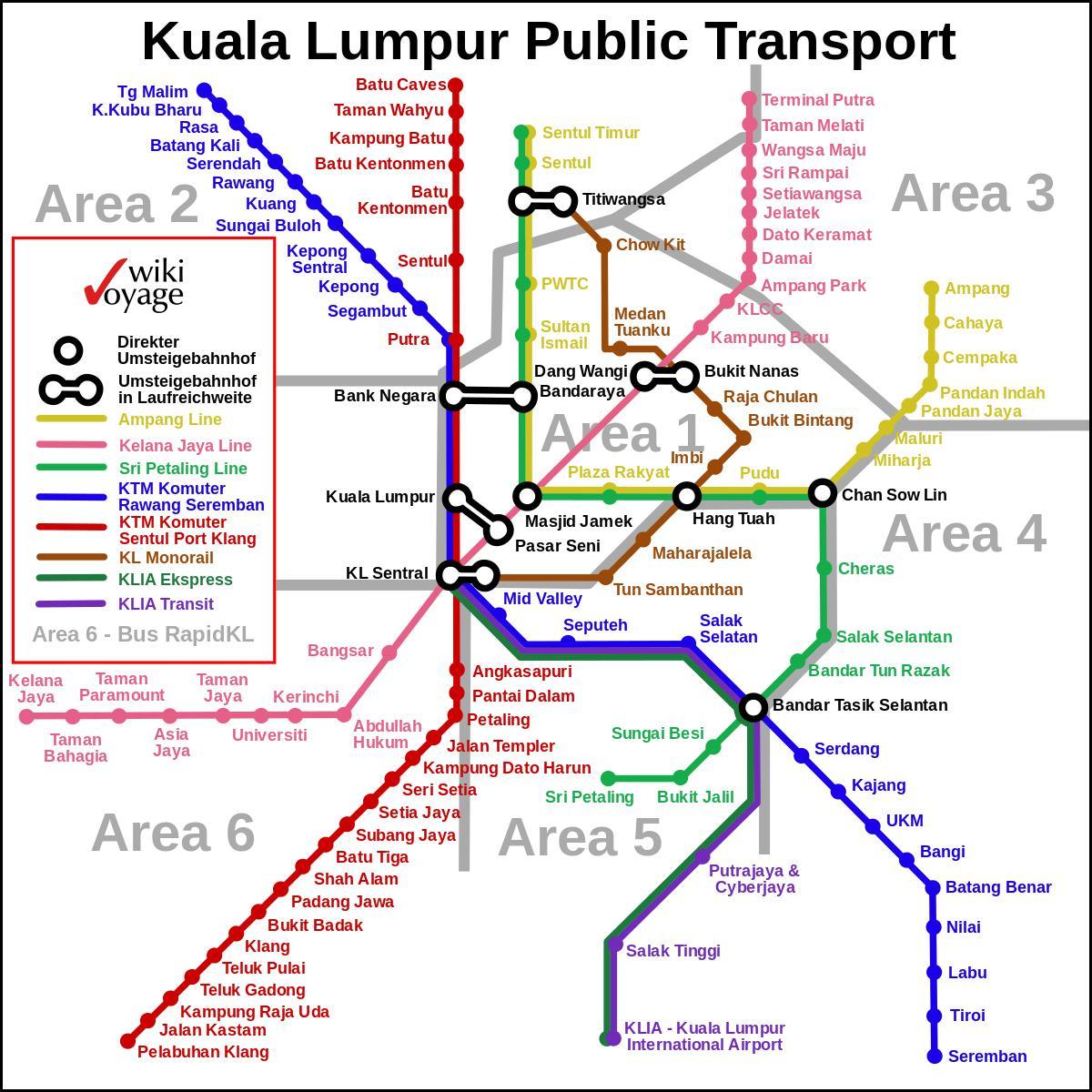 ictimai nəqliyyat Kuala-Лумпура xəritə