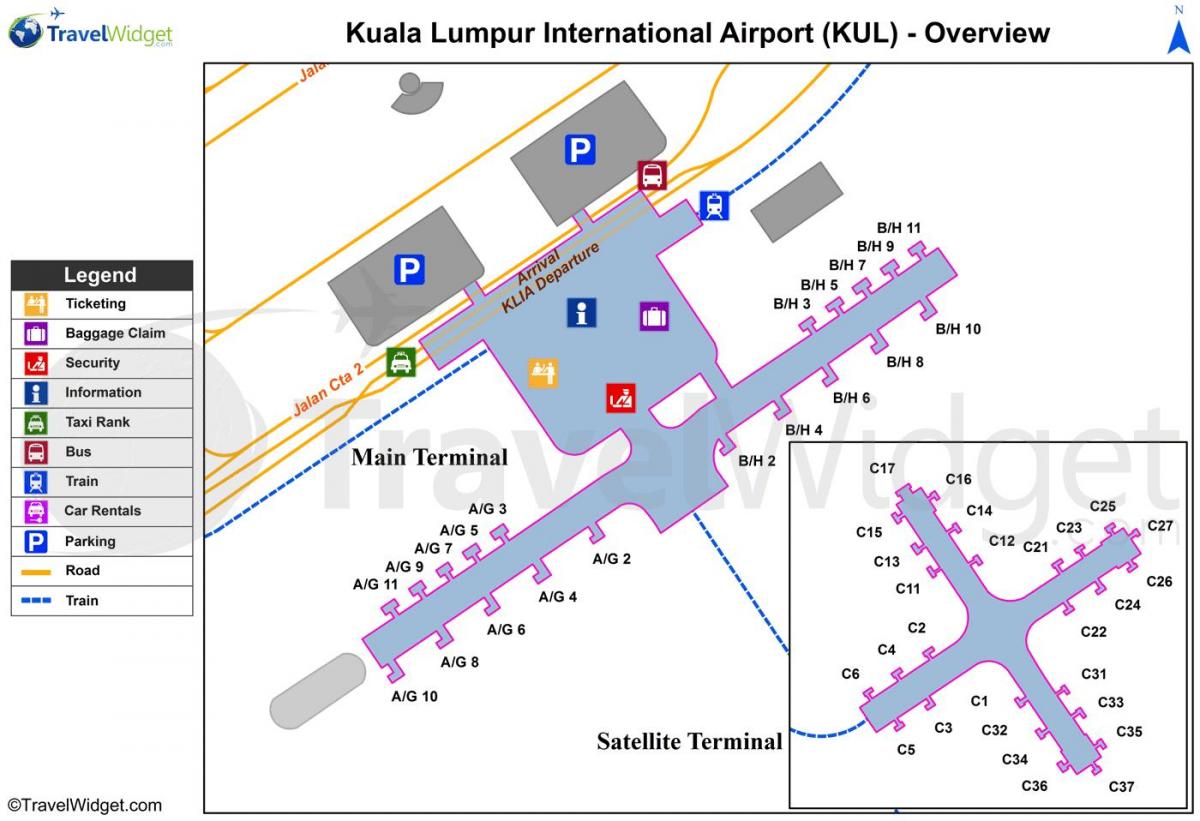 əsas aeroportu Kuala-Lumpur, terminal kart