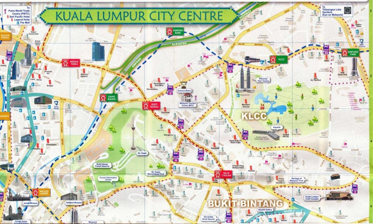 Kuala Lumpur-Букит Бинтанг xəritə