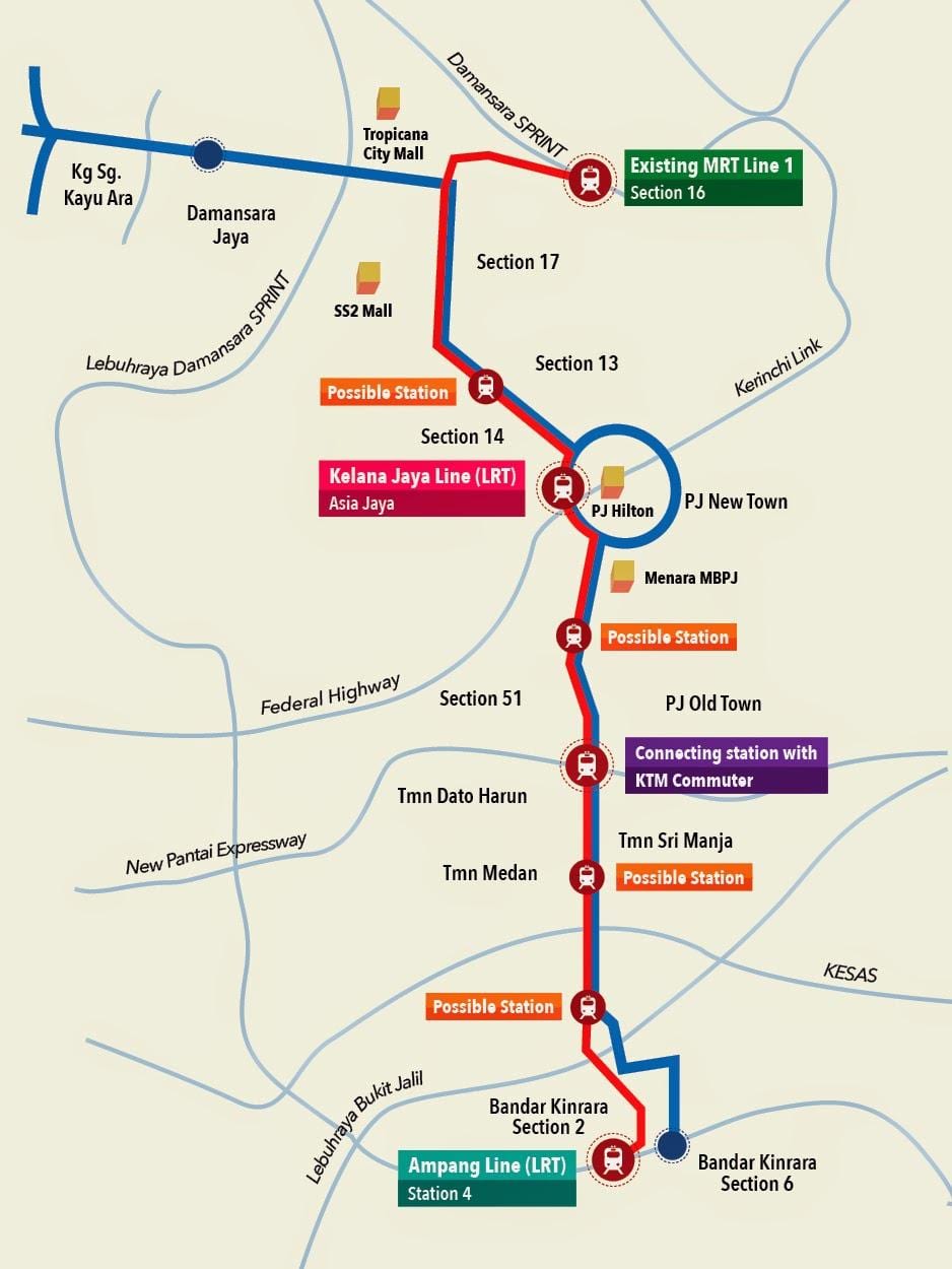 келана Джая LRT stansiyası xəritə