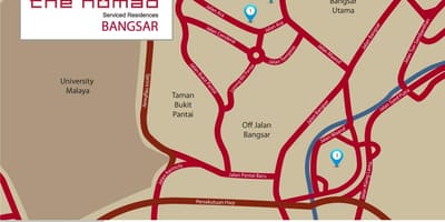 Бангсар Kuala Lumpur xəritə