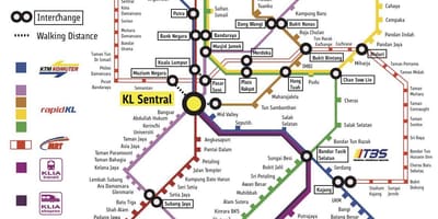 Nəqliyyat Kuala-Лумпура xəritə
