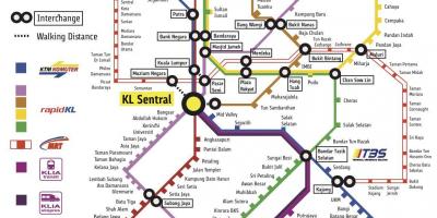 Nəqliyyat Kuala-Лумпура xəritə