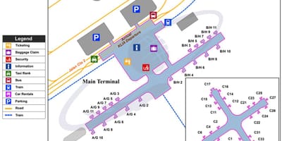 Kuala lumpur onun beynəlxalq hava limanı xəritədə