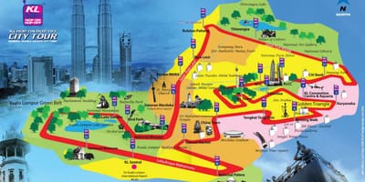 Kuala Lumpur-hop-hop-off marşrut xəritəsi