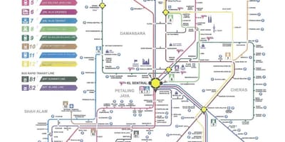 Tranzit Kuala Lumpur dəmir yolu xəritəsi
