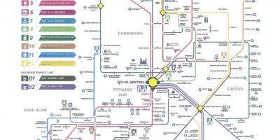 Tranzit Kuala Lumpur dəmir yolu xəritəsi