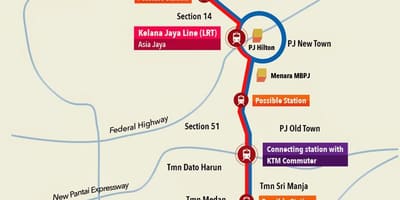 Келана Джая LRT stansiyası xəritə